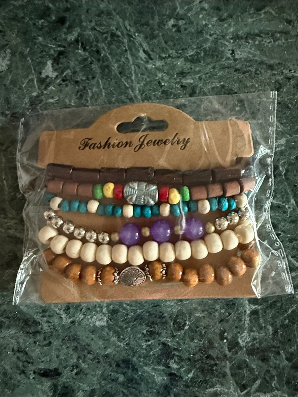 Package of Six Bohemian Style Bracelets  Wear them stacked or individually